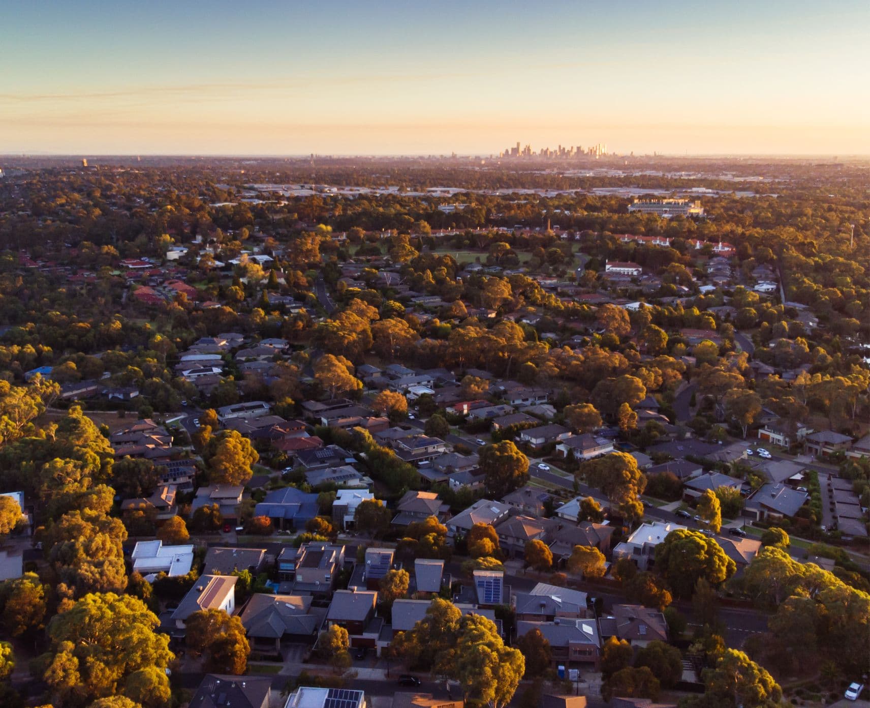 View from an outer Melbourne suburb towards the CBD