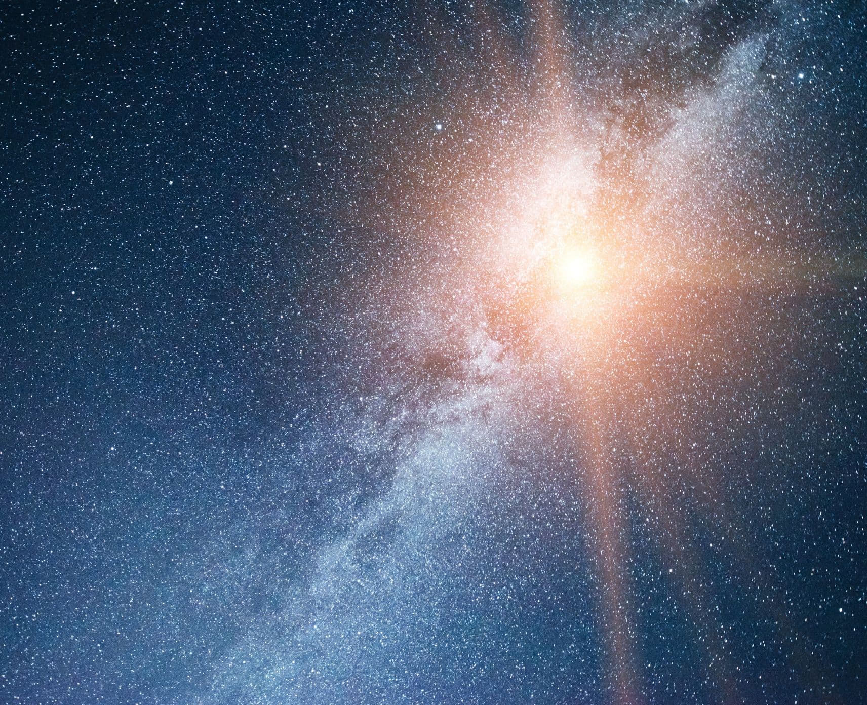 Night sky with stars and nebula and galaxy.