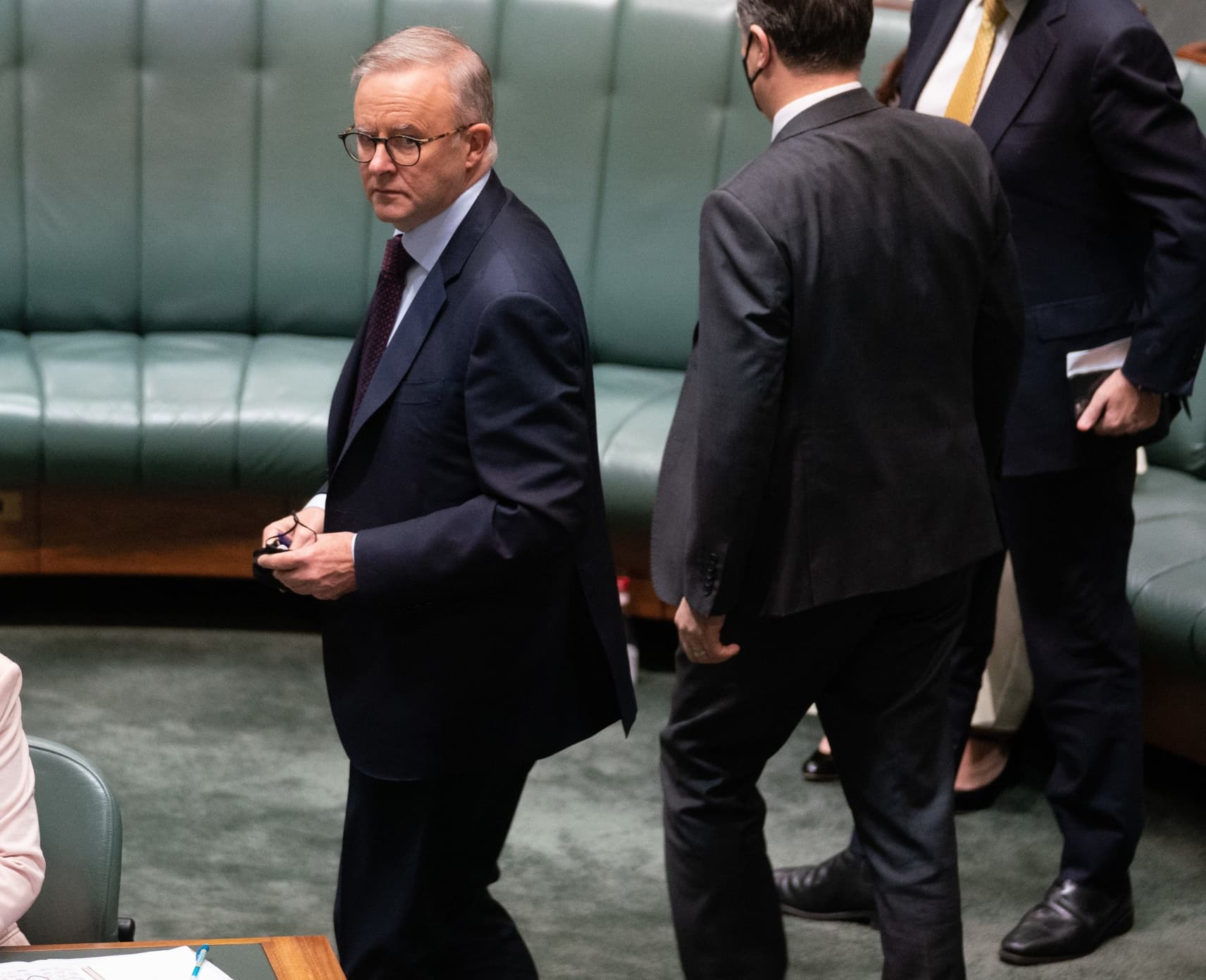 Anthony Albanese walks out of the House of Reps