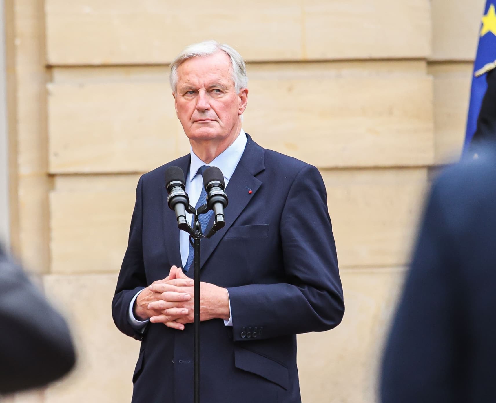 Prime Minister Michel Barnier at the Hotel de Matignon, in Paris.