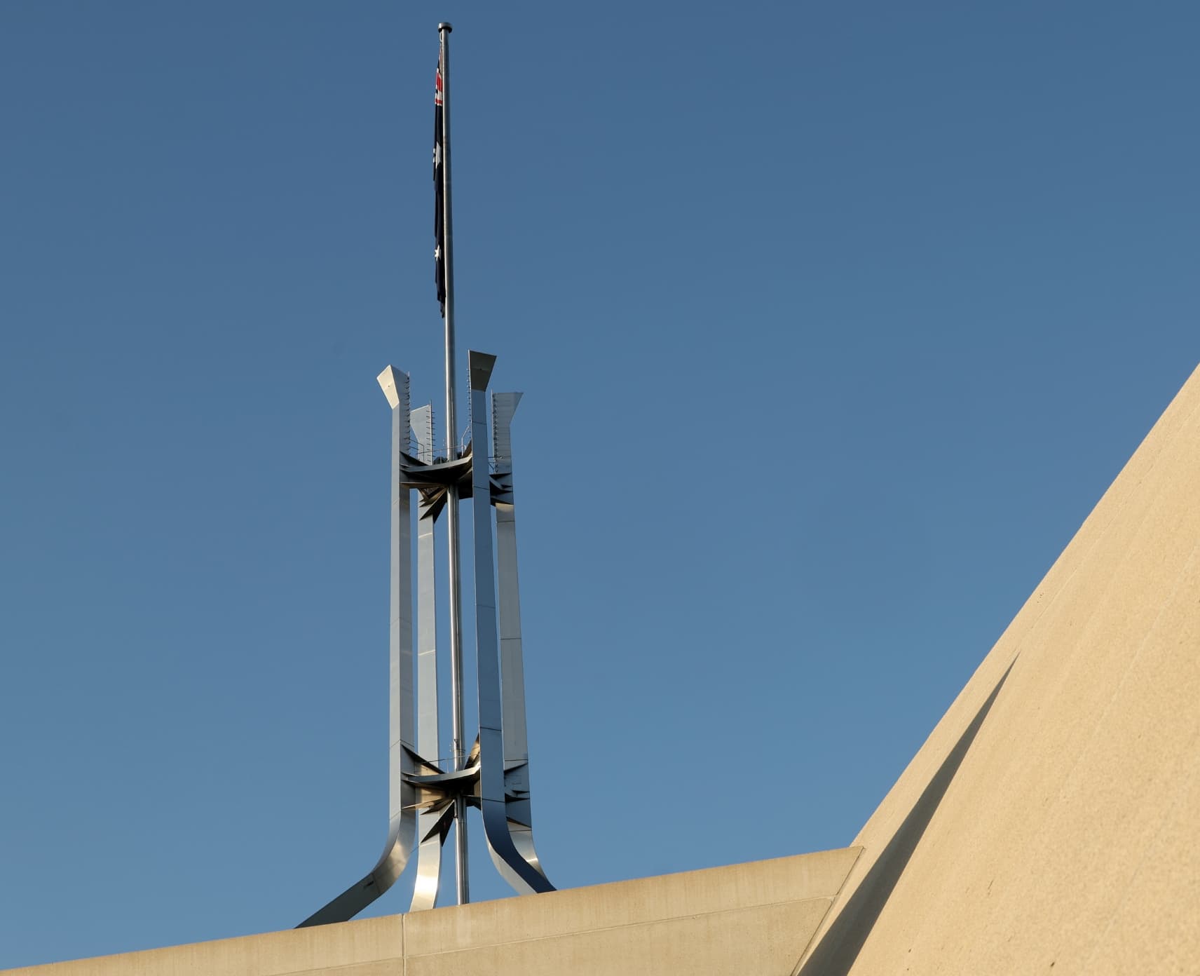 The flagpole above Parliament House