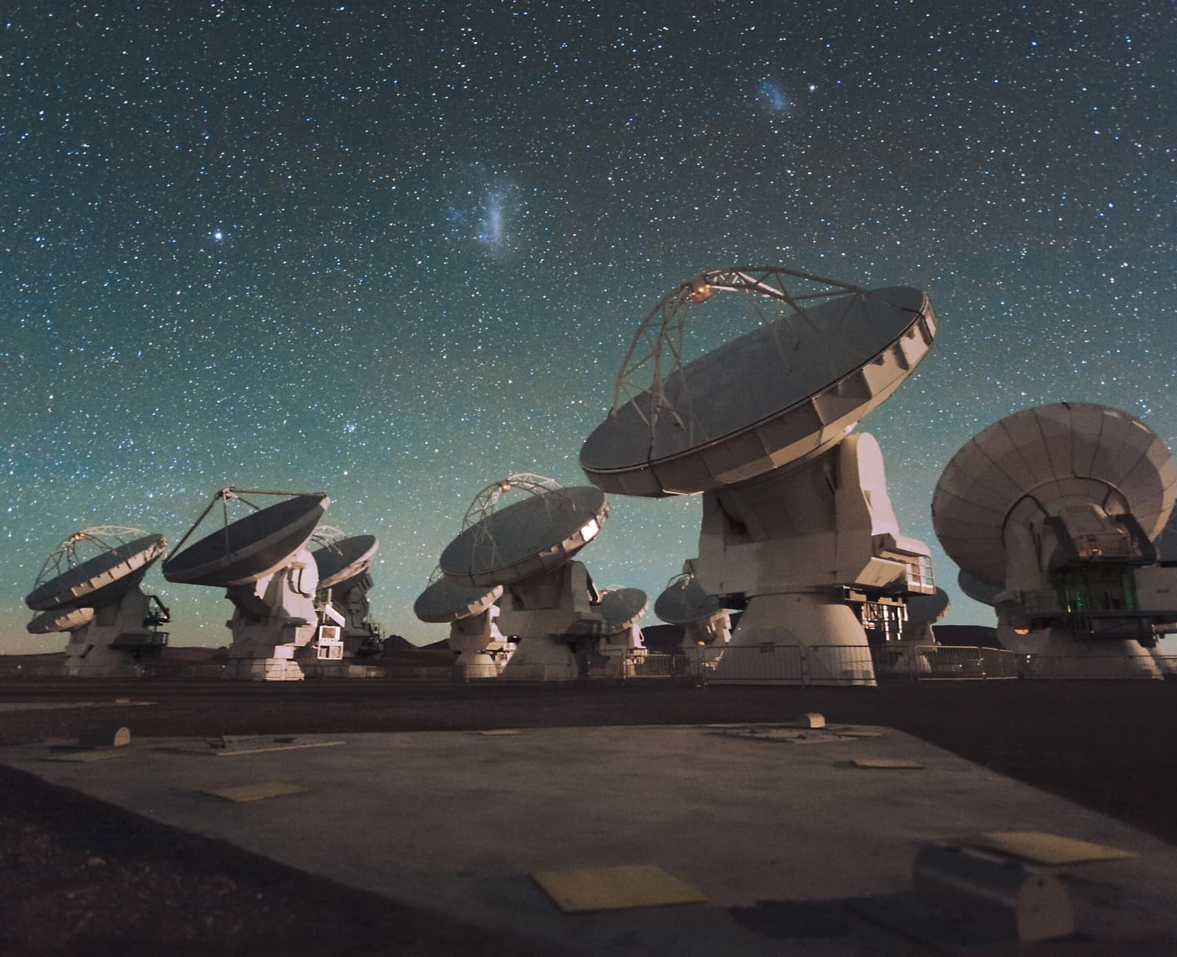 Antennas of the Atacama Large Millimeter/submillimeter Array (ALMA) - a state-of-the-art telescope to study light from some of the coldest objects in the Universe.