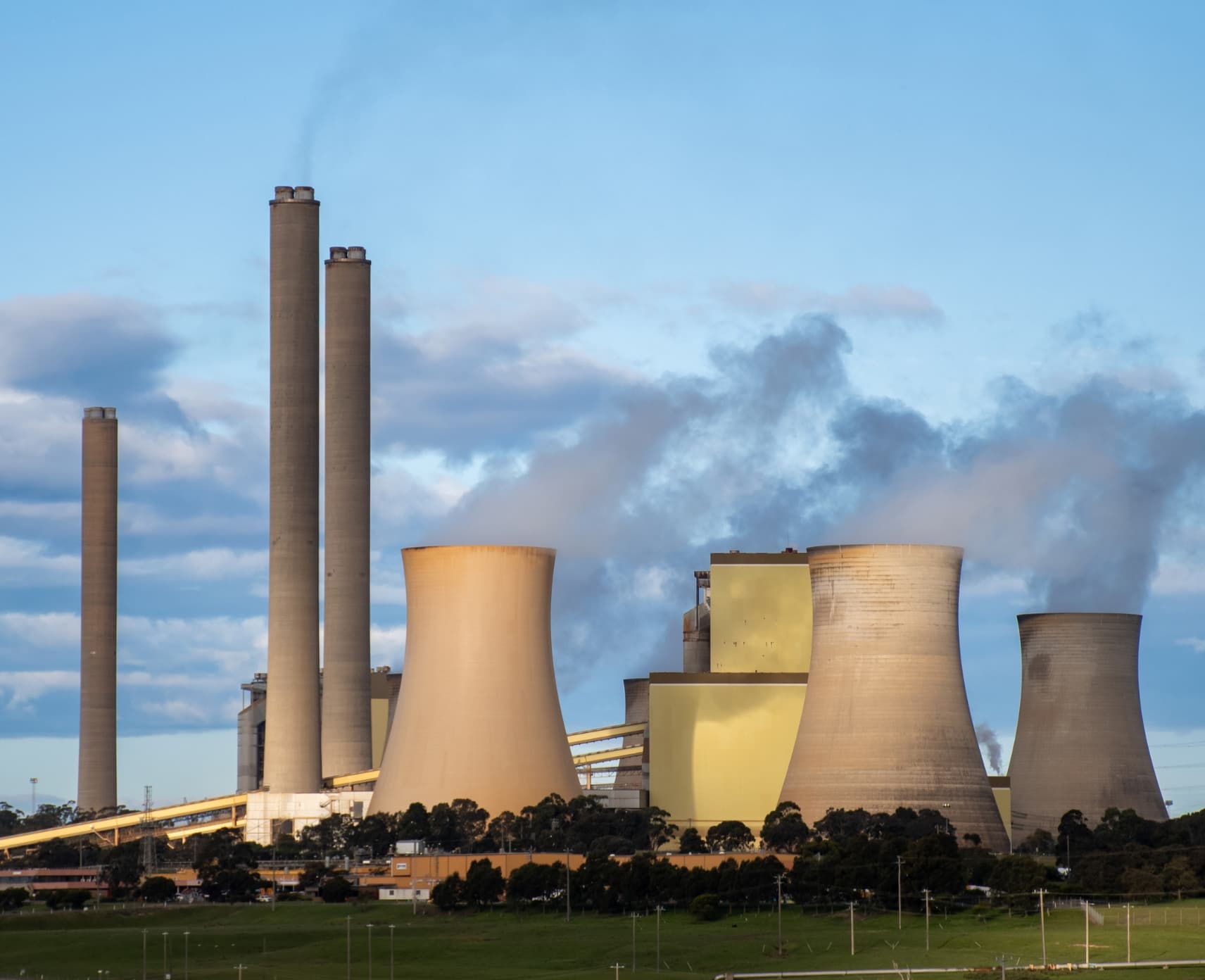 The Loy Yang Power Station exterior view. A brown coal- fired thermal power station located on the outskirts of the city of Traralgon, in south-eastern Victoria.