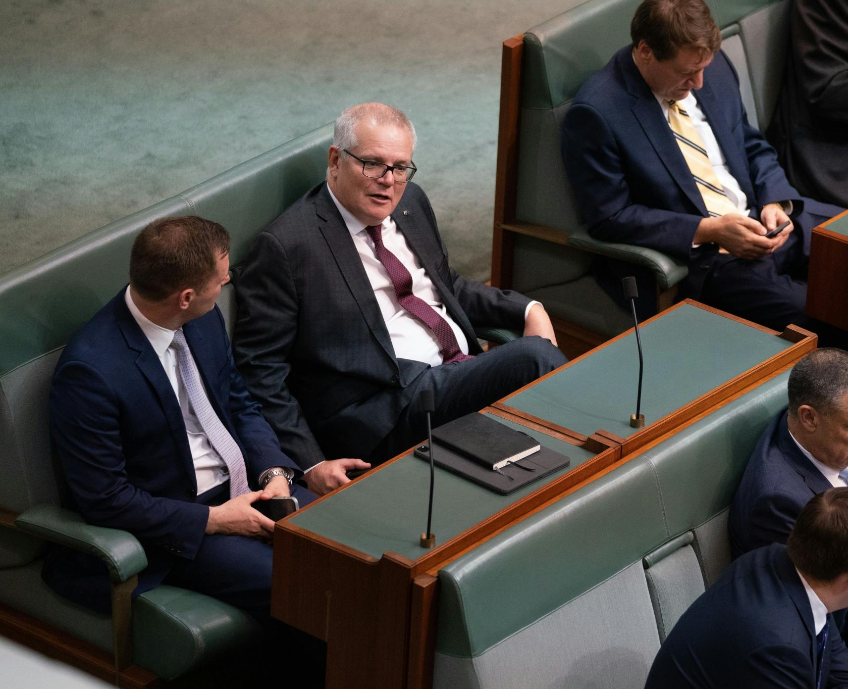 Former Australian Prime Minister Scott Morrison sits on the backbench, 4 August 2022.