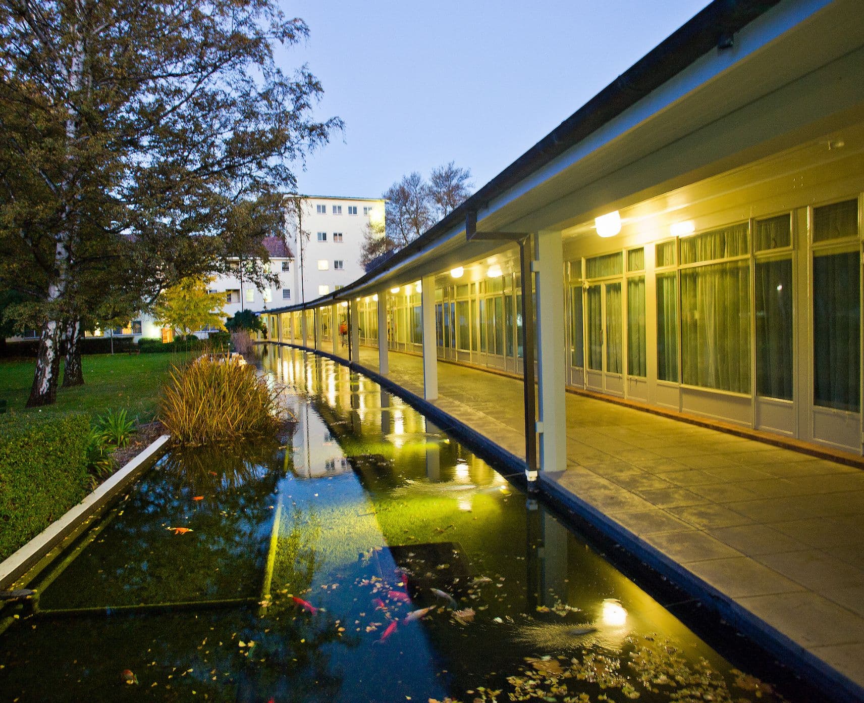 University House at night