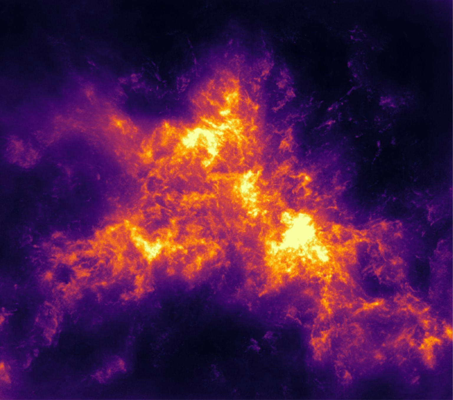 Colourful image showing hydrogen emitted from the Small Magellanic Cloud.