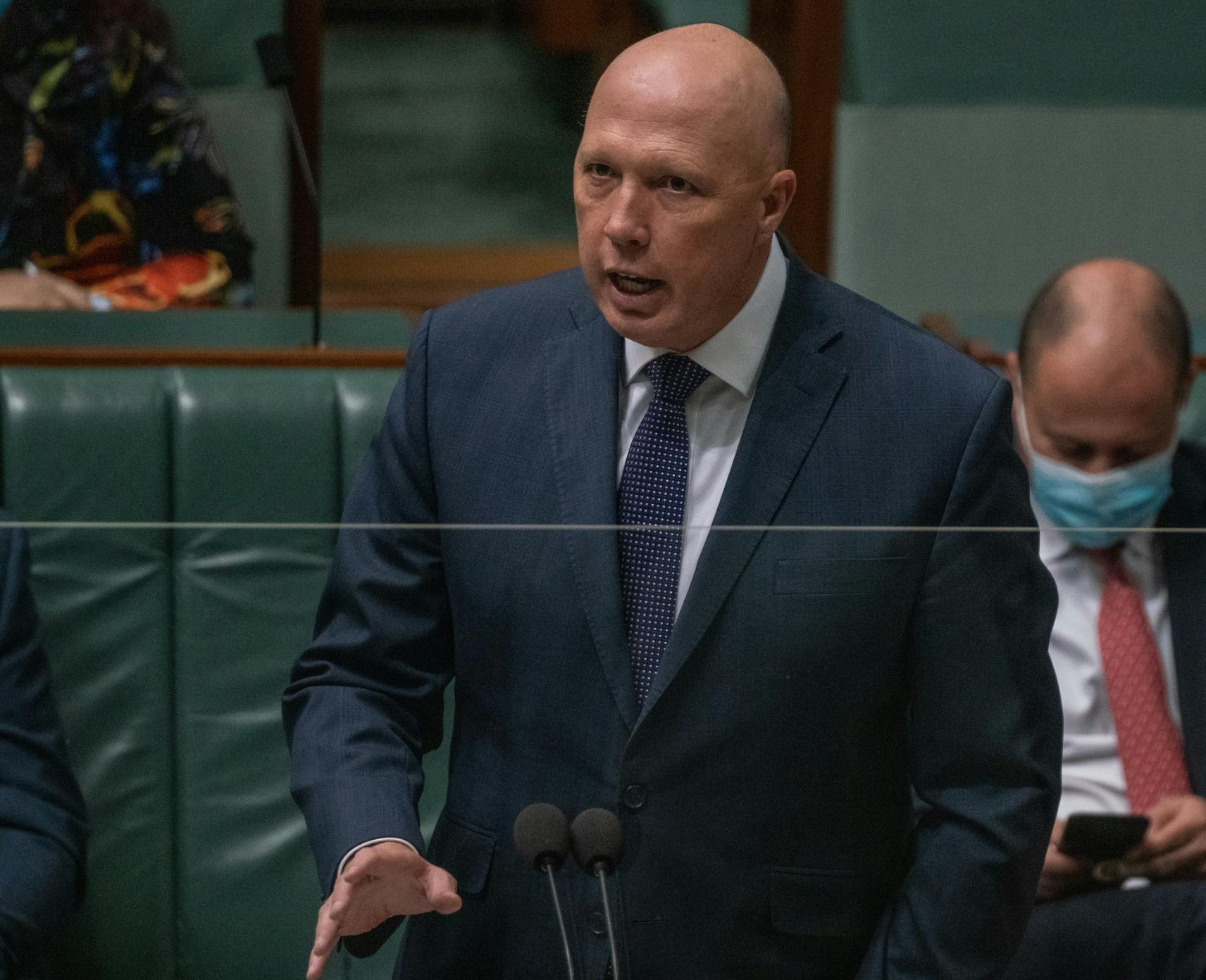 Peter Dutton speaking during Question Time