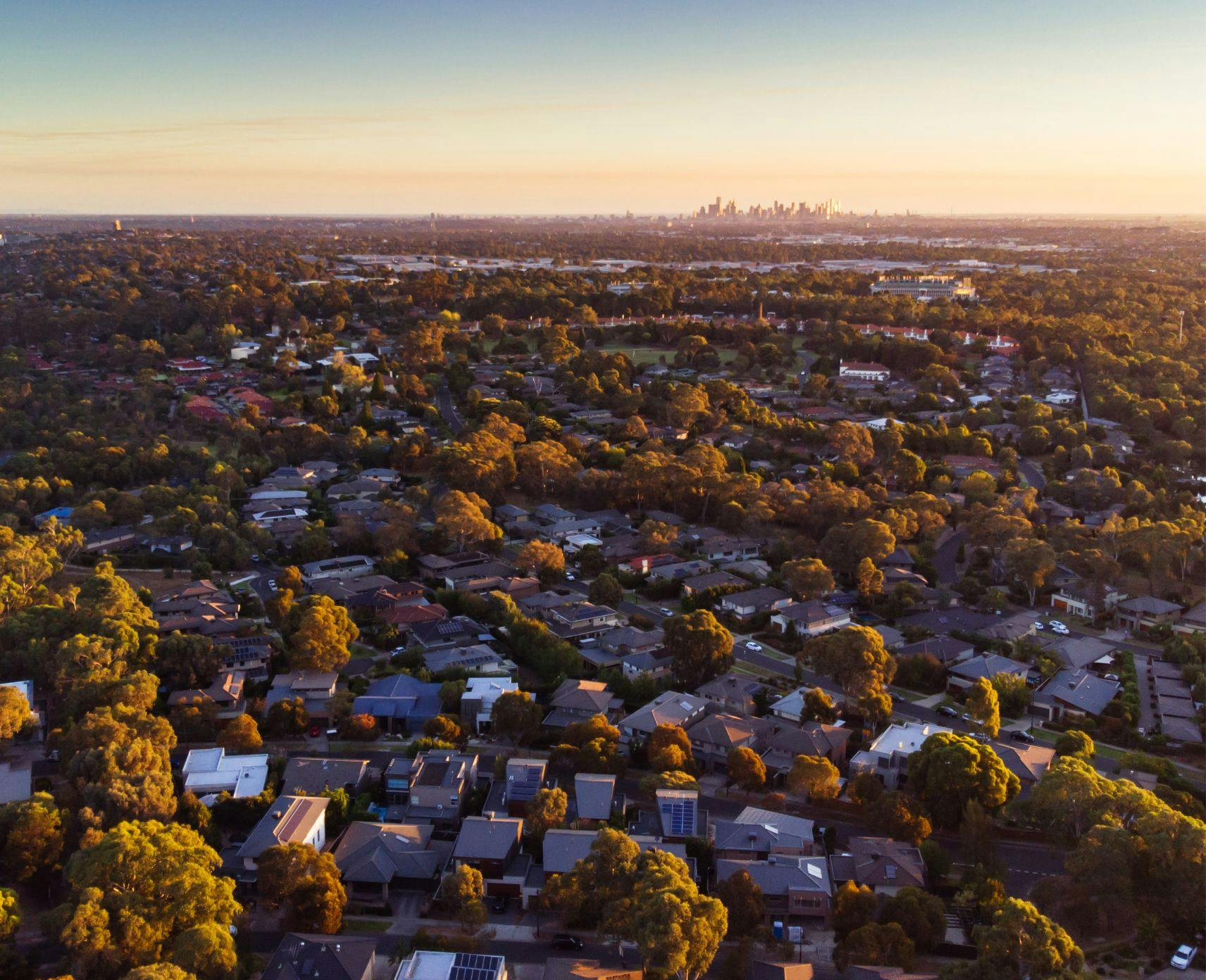 View from an outer Melbourne suburb towards the CBD