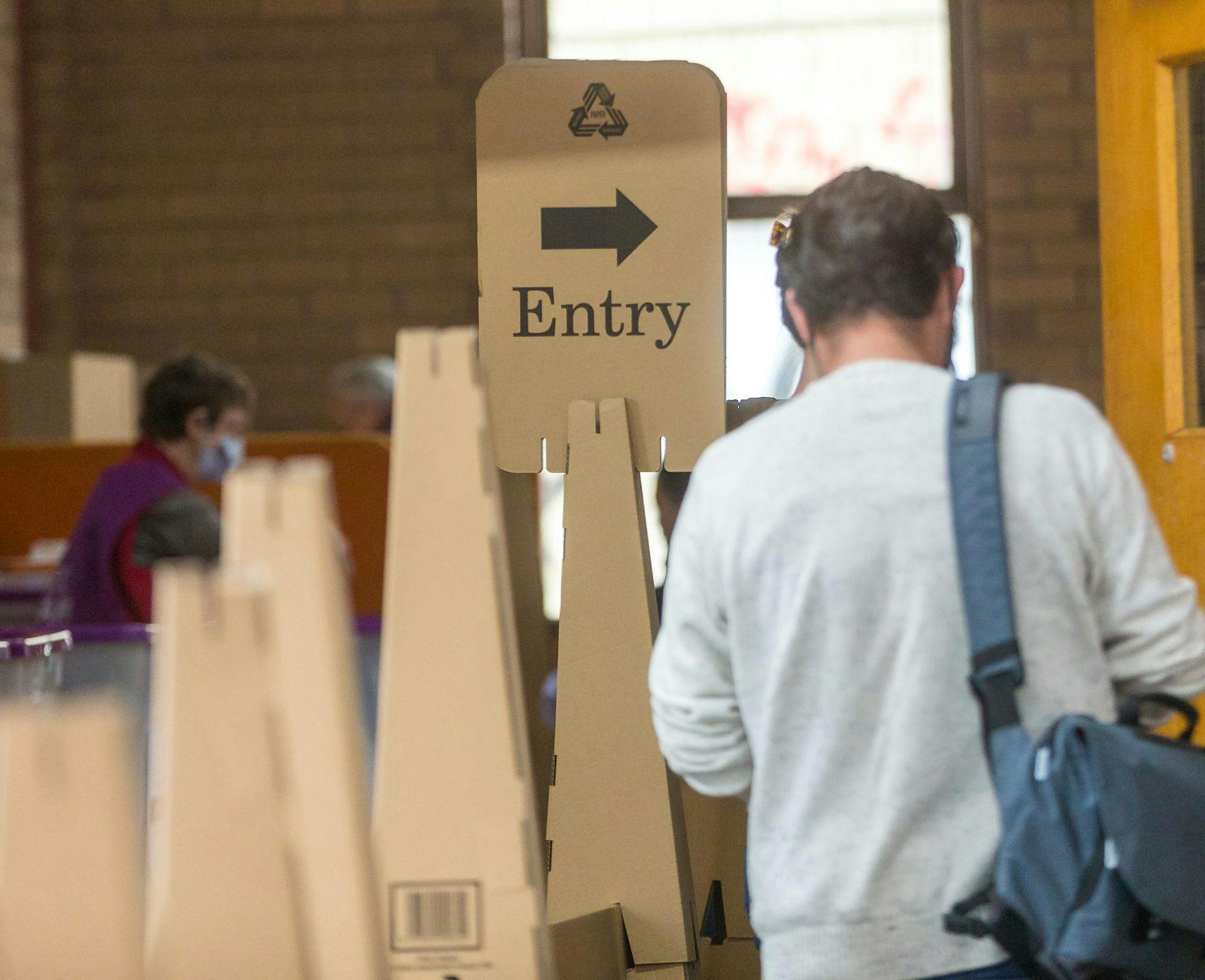 Man enters polling station