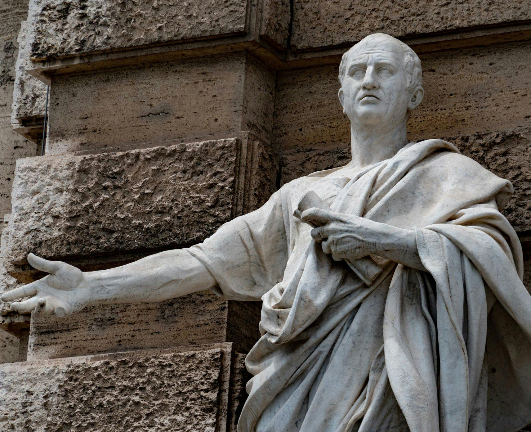 Marble roman statue of Cicero