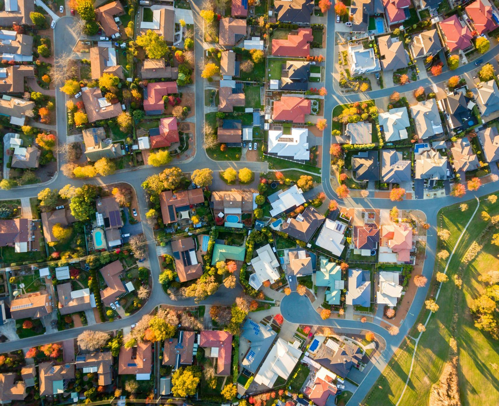 Aerial view of an Australian Suburb